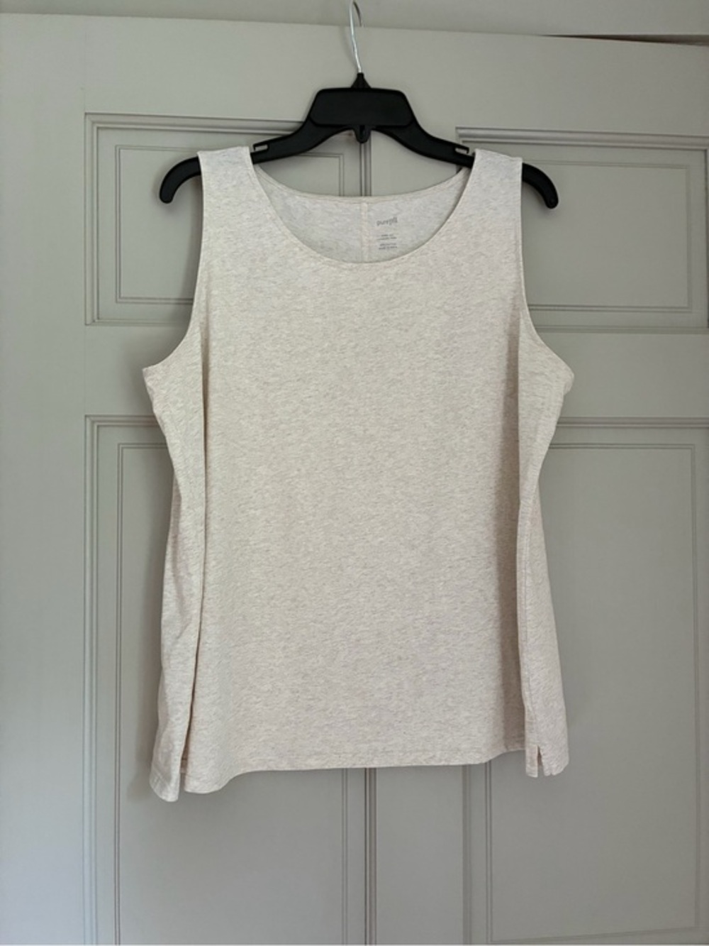J JIll Pure Jill Layering Tank Top Women's Size Large Oatmeal 100% Cotton